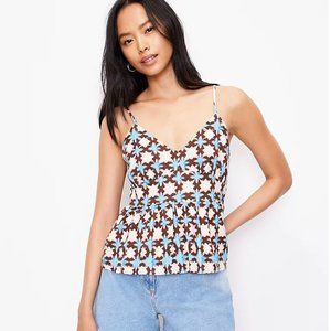 Loft Sunwashed Floral Peplum Cami